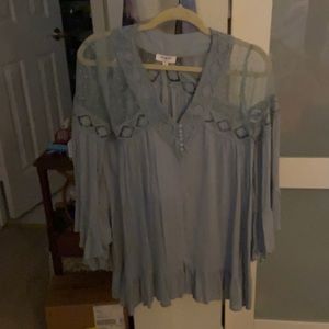 Umgee Lace & Ruffle Top